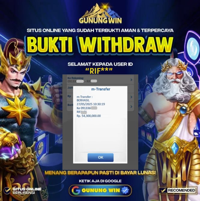 BUKTI WITHDRAW Gates of Gatot Kaca 1000 GUNUNGWIN