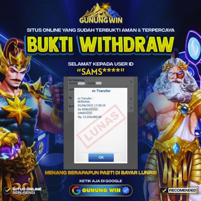 BUKTI WITHDRAW Mahjong Wins 3 - Black GUNUNGWIN
