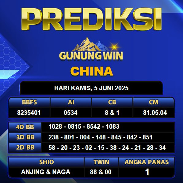 PREDIKSI TOGEL GUNUNGWIN