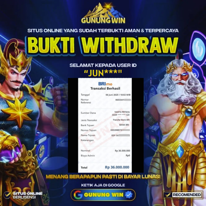 BUKTI WITHDRAW Mahjong Wins 3 - Black GUNUNGWIN