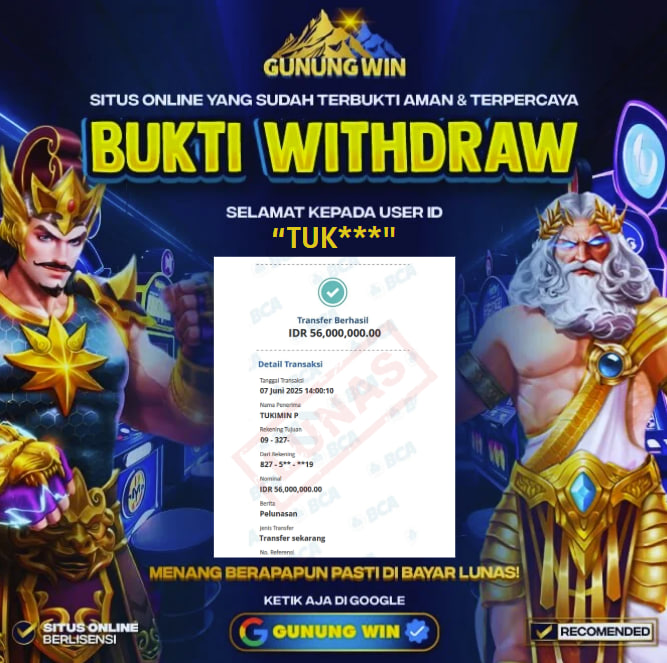BUKTI WITHDRAW 5 Lions Megaways GUNUNGWIN