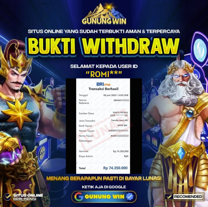 BUKTI WITHDRAW Wild Bandito GUNUNGWIN