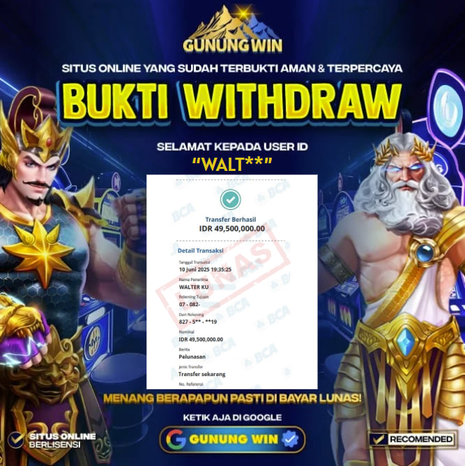 BUKTI WITHDRAW Mahjong Wins 3 - Black GUNUNGWIN