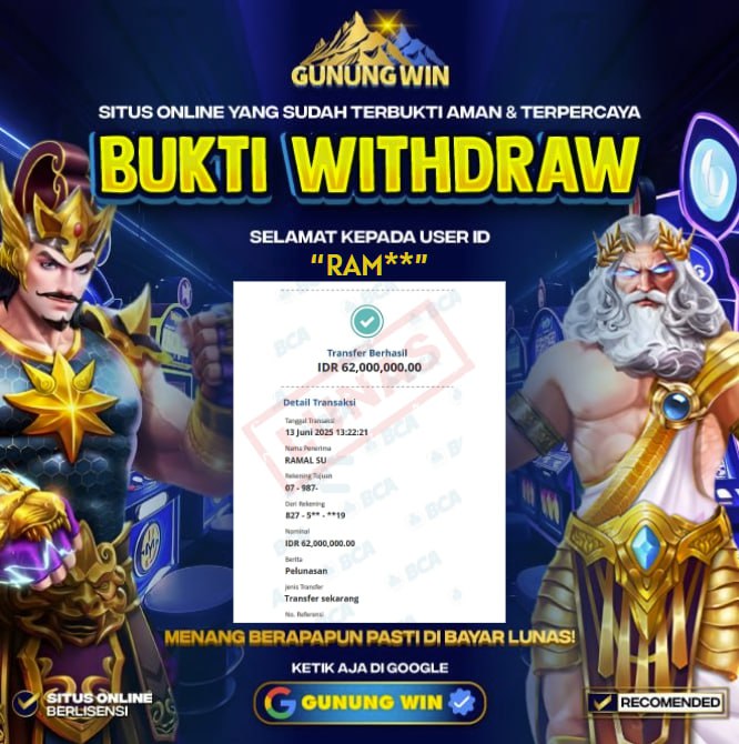 BUKTI WITHDRAW Gates of Olympus 1000 GUNUNGWIN