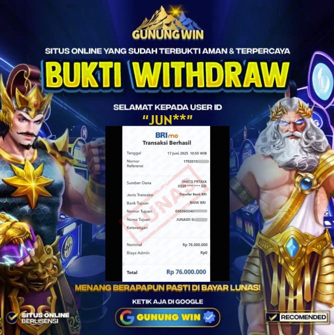 BUKTI WITHDRAW Wild Bandito GUNUNGWIN