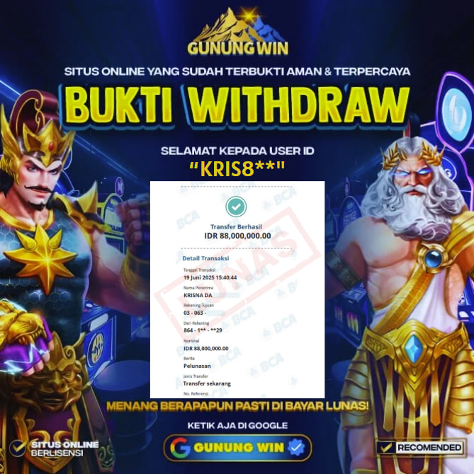BUKTI WITHDRAW Gates of Olympus 1000 GUNUNGWIN