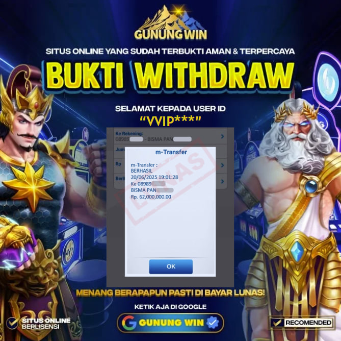 BUKTI WITHDRAW Gates of Gatot Kaca 1000 GUNUNGWIN