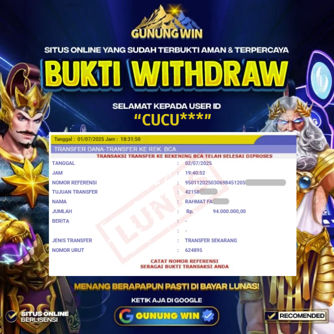 BUKTI WITHDRAW Sweet Bonanza 1000 GUNUNGWIN