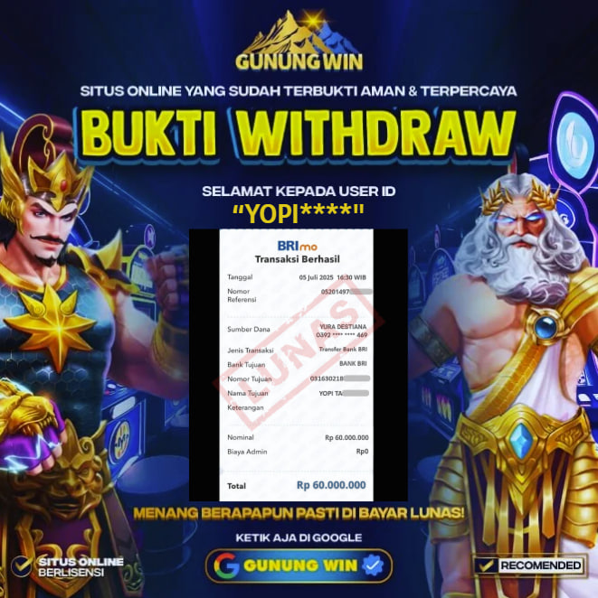 BUKTI WITHDRAW Gates of Gatot Kaca 1000 GUNUNGWIN