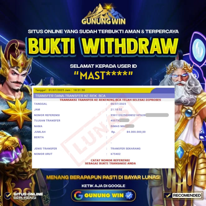 BUKTI WITHDRAW Sweet Bonanza 1000 GUNUNGWIN