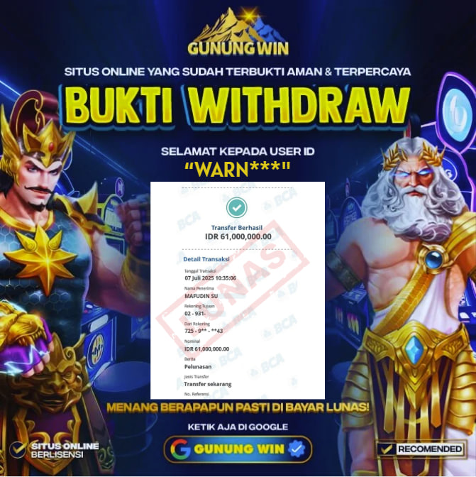 BUKTI WITHDRAW 5 Lions Megaways GUNUNGWIN