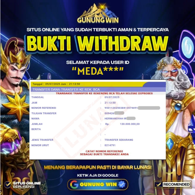 BUKTI WITHDRAW LIVE CASINO BACCARAT GUNUNGWIN