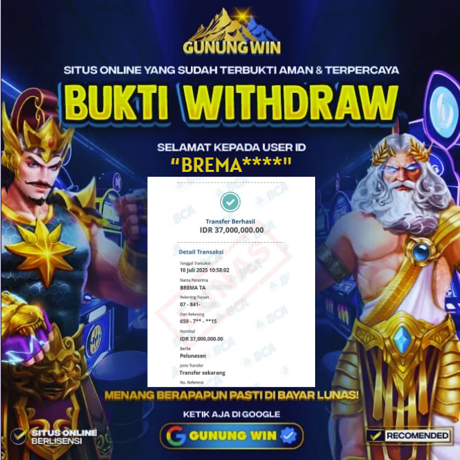 BUKTI WITHDRAW Gates of Olympus 1000 GUNUNGWIN