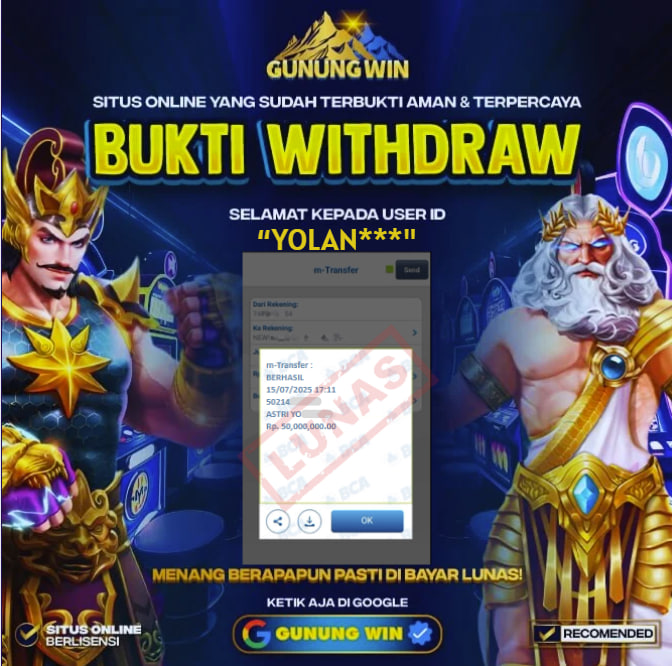 BUKTI WITHDRAW Gates of Gatot Kaca 1000 GUNUNGWIN