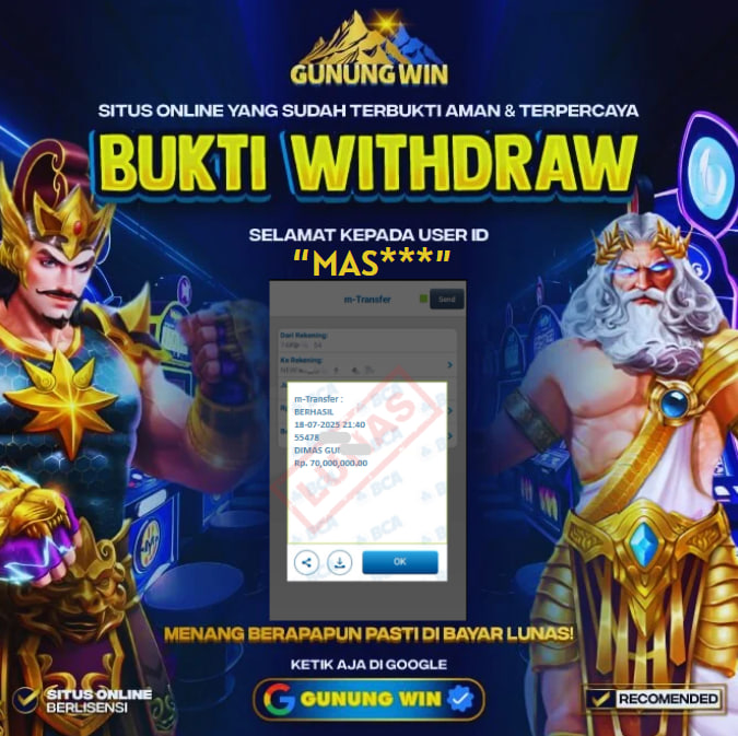 BUKTI WITHDRAW Gates of Gatot Kaca 1000 GUNUNGWIN