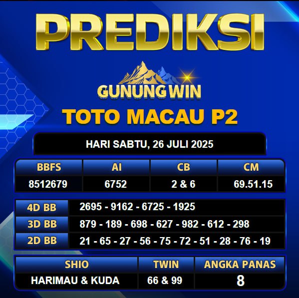 PREDIKSI TOGEL GUNUNGWIN	