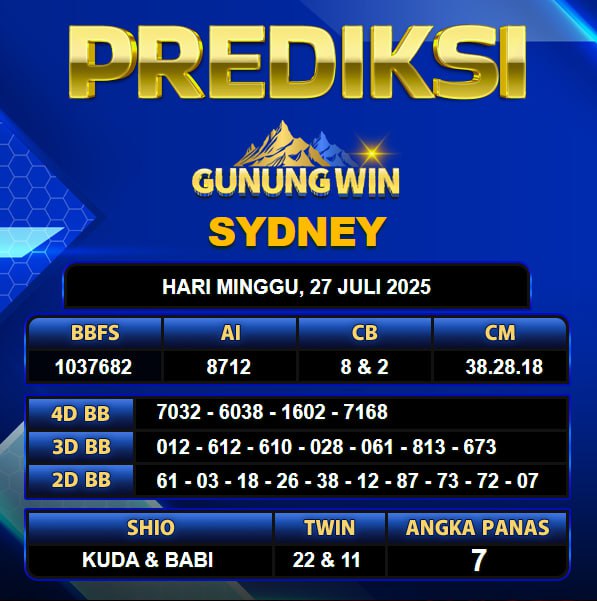 PREDIKSI TOGEL GUNUNGWIN	