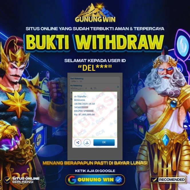 BUKTI WITHDRAW Zeus vs Hades - Gods of War - GUNUNGWIN