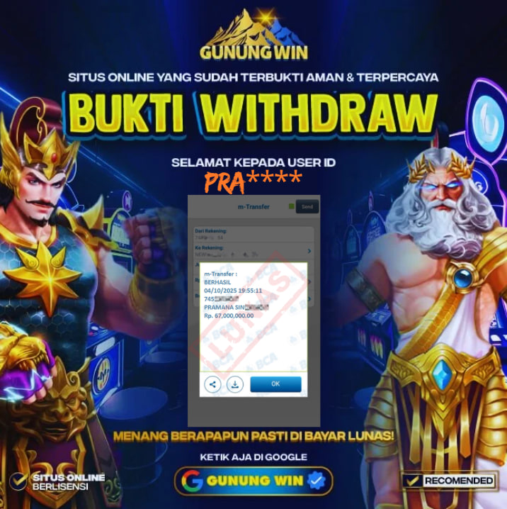 BUKTI WITHDRAW Gates of Gatot Kaca 1000 GUNUNGWIN