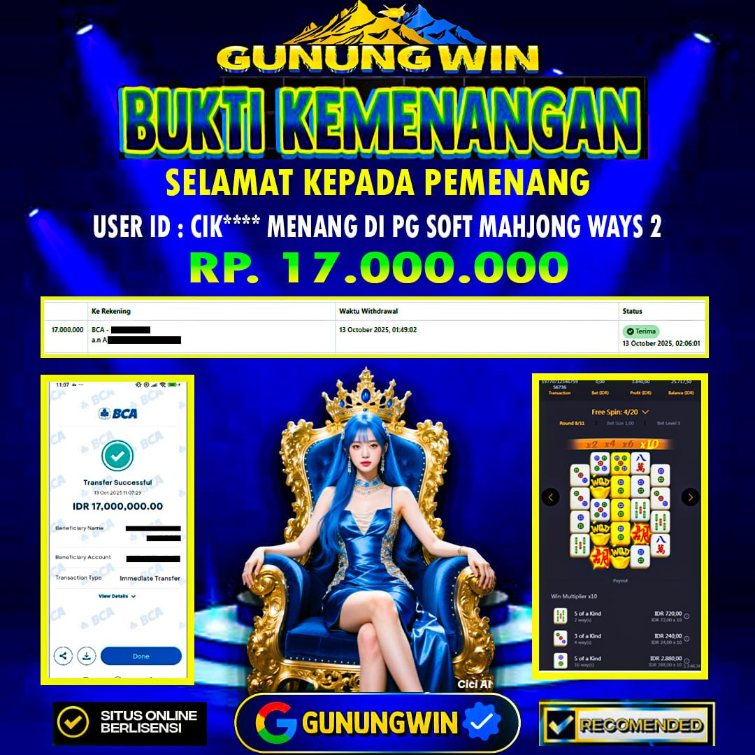 BUKTI WITHDRAW Mahjong Ways 2 GUNUNGWIN