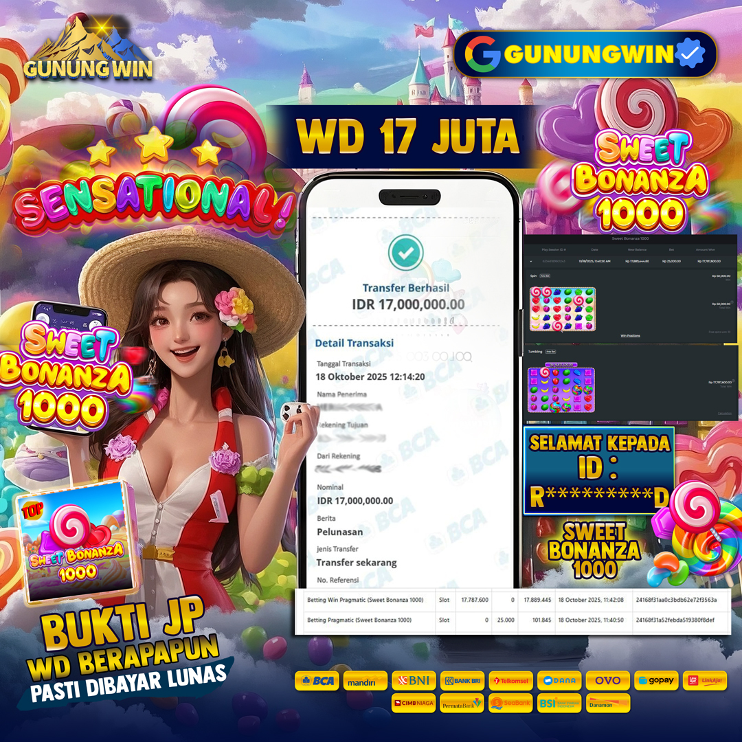 BUKTI WITHDRAW Sweet Bonanza 1000 GUNUNGWIN