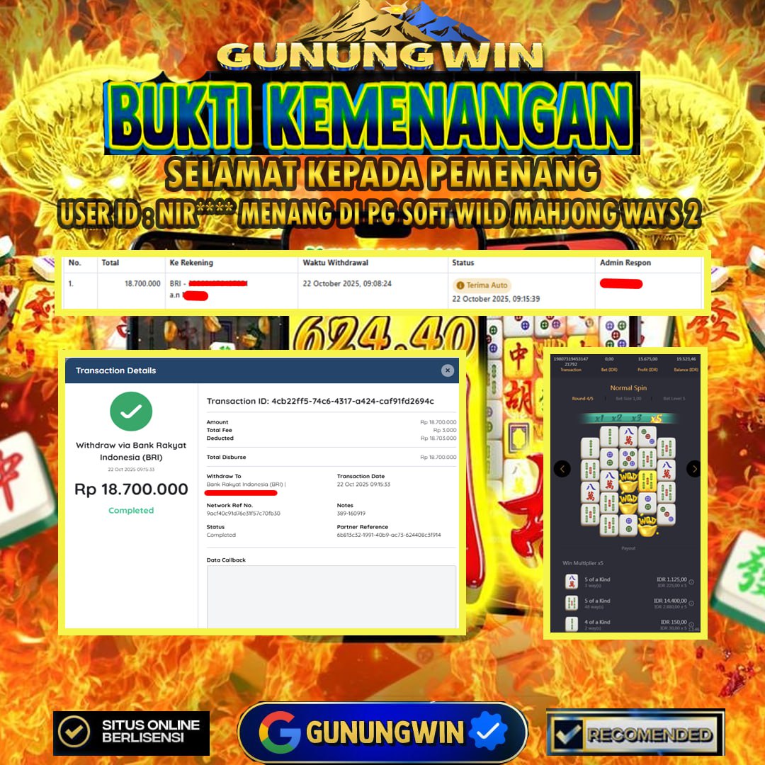 BUKTI WITHDRAW Mahjong Ways 2 GUNUNGWIN
