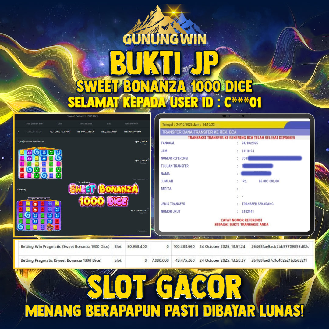 BUKTI WITHDRAW Sweet Bonanza 1000 DICE GUNUNGWIN