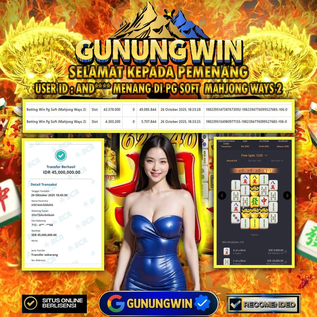 BUKTI WITHDRAW Mahjong Ways 2 GUNUNGWIN