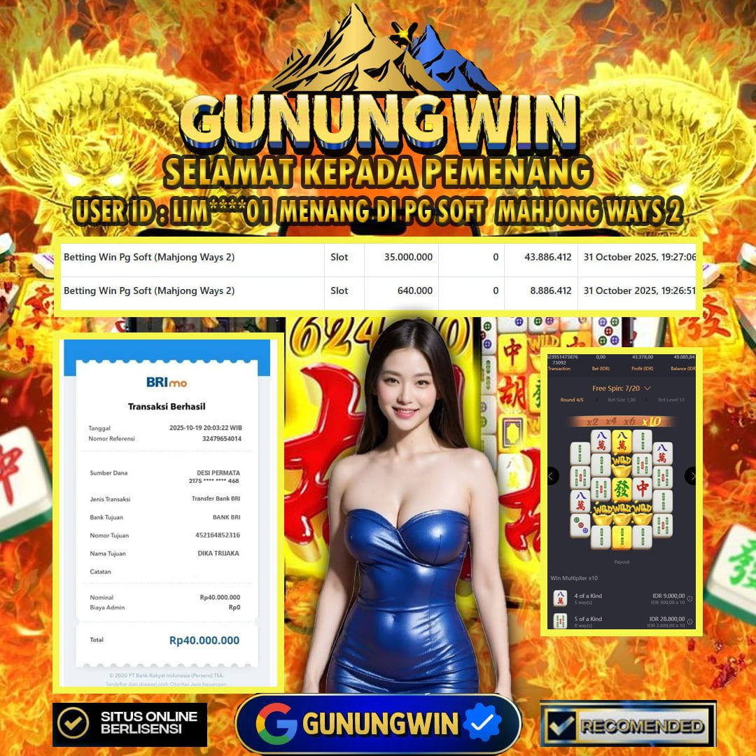 BUKTI WITHDRAW Mahjong Ways 2 GUNUNGWIN