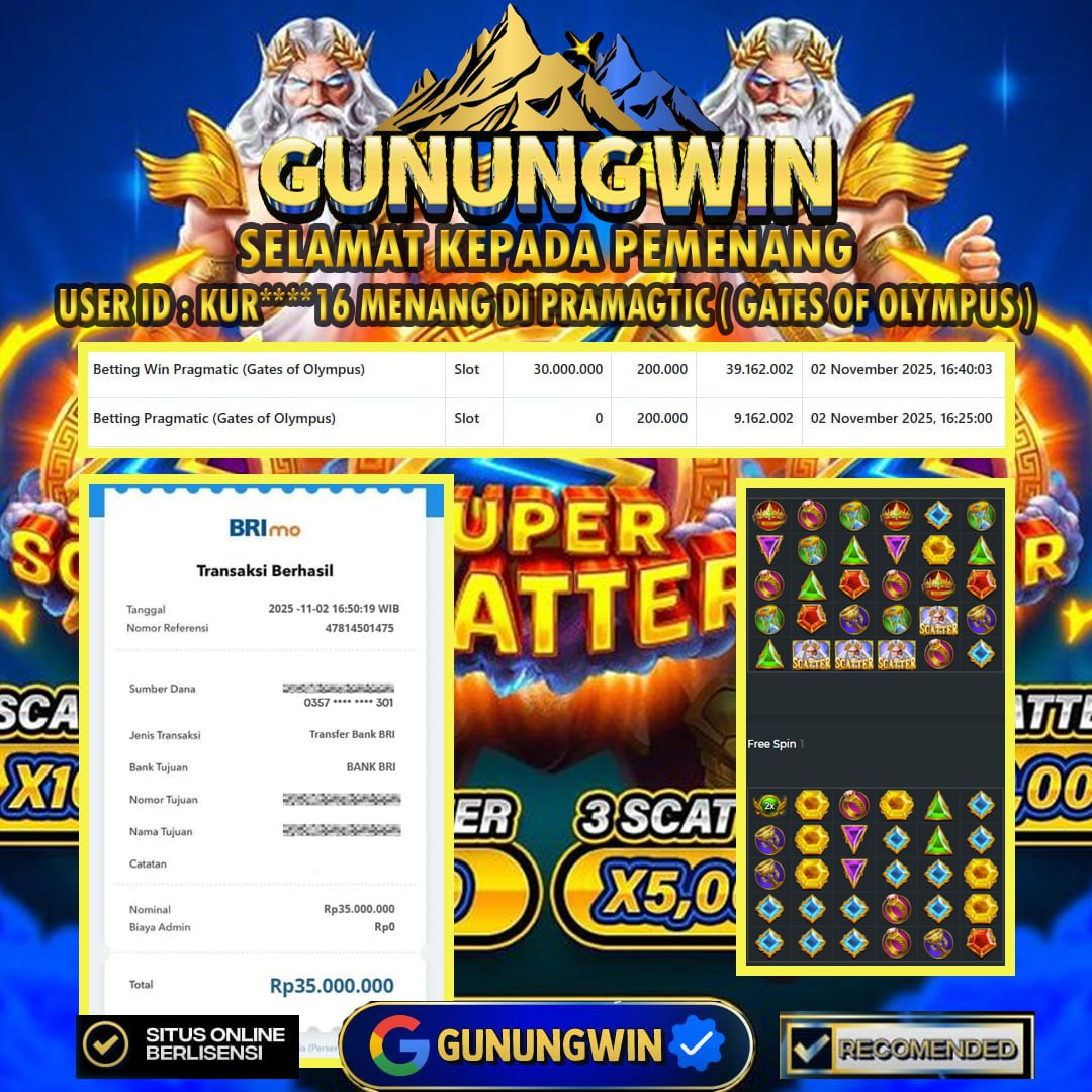 BUKTI WITHDRAW Gates of Olympus GUNUNGWIN