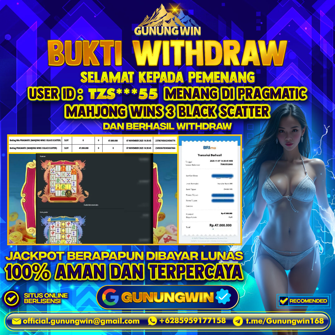 BUKTI WITHDRAW Mahjong Wins 3 - Black Scatter GUNUNGWIN