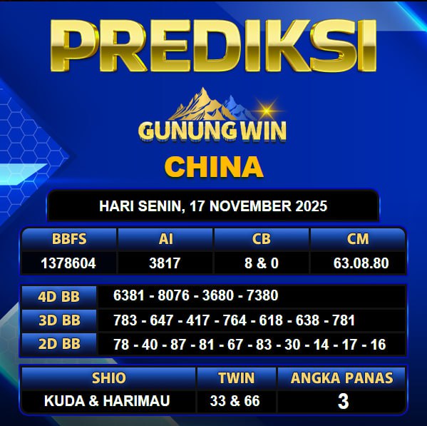 PREDIKSI TOGEL GUNUNGWIN	