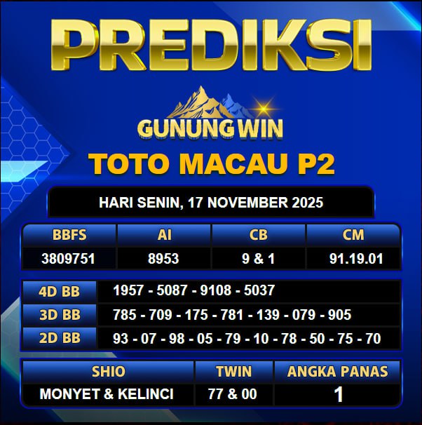 PREDIKSI TOGEL GUNUNGWIN	
