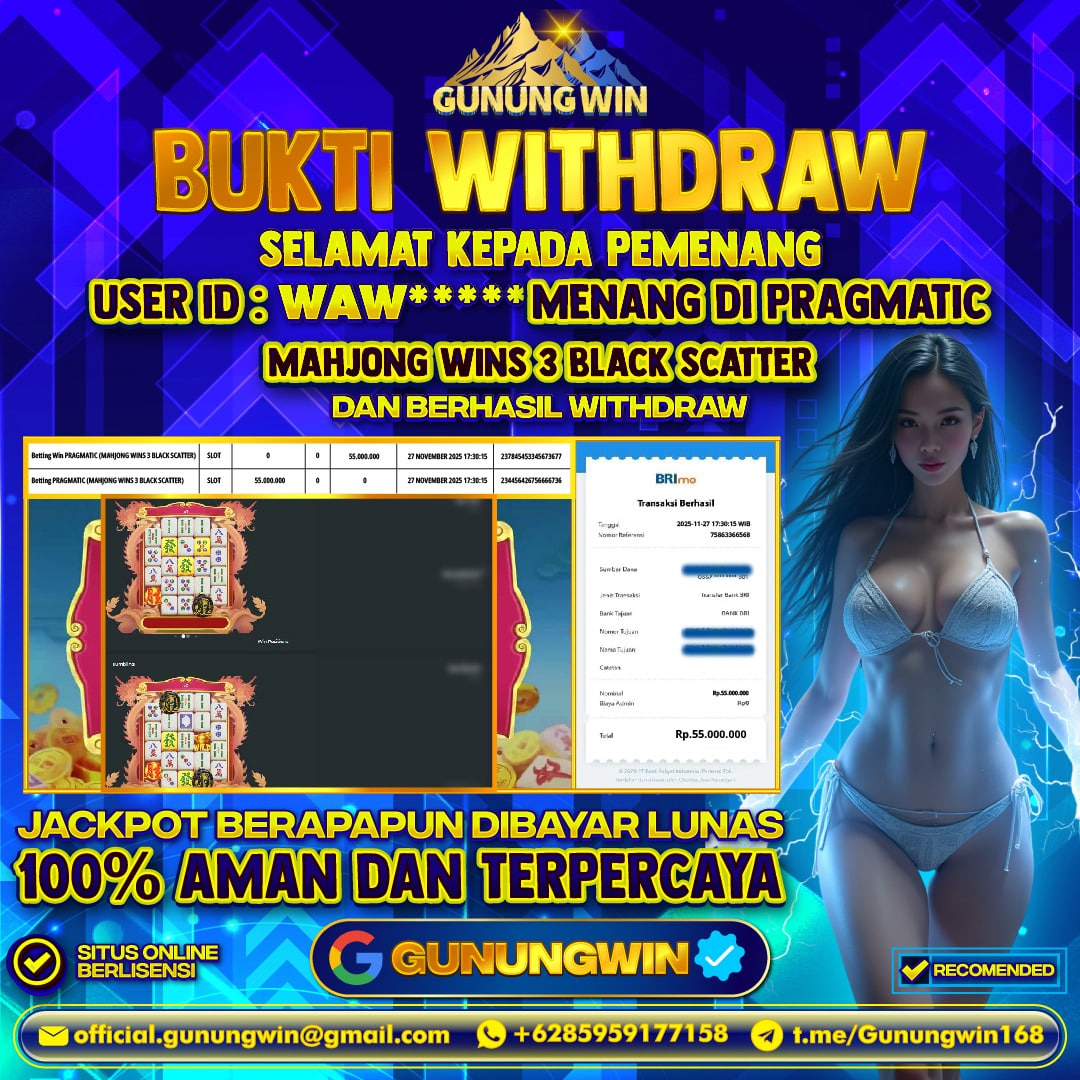 BUKTI WITHDRAW Mahjong Wins 3 Black Scatter - Pragmatic Play Gunungwin