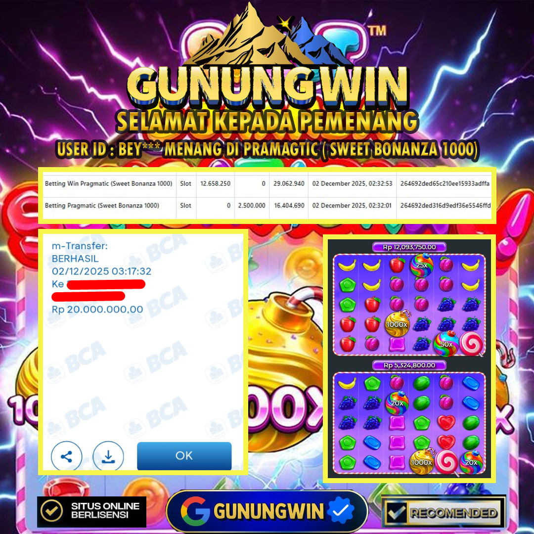 	BUKTI WITHDRAW Sweet Bonanza 1000 - Pragmatic Gunungwin