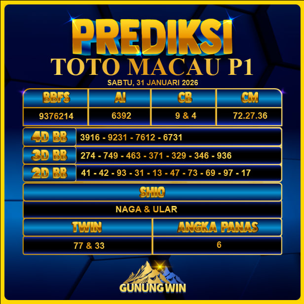 PREDIKSI TOGEL GUNUNGWIN