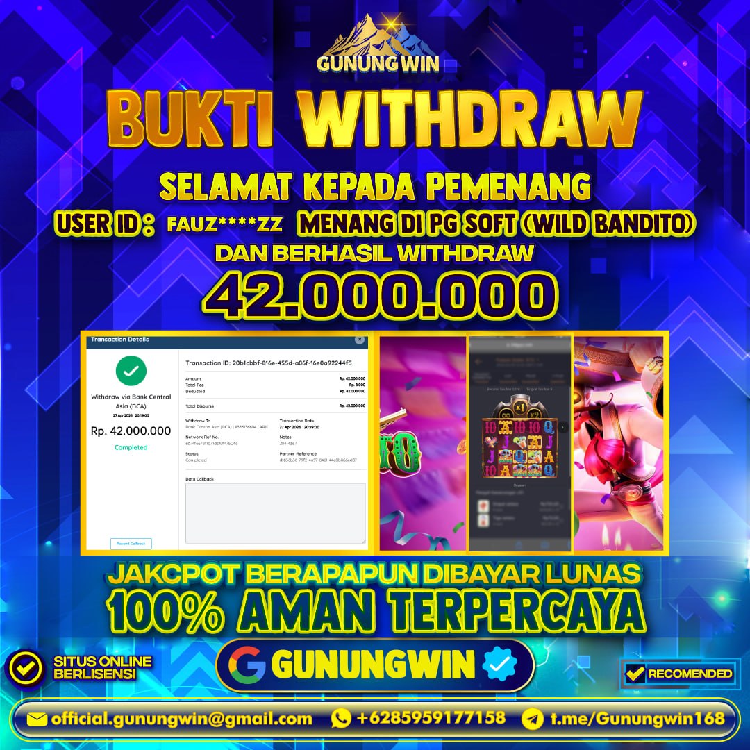 BUKTI WITHDRAW Wild Bandito - Pg Soft Gunungwin