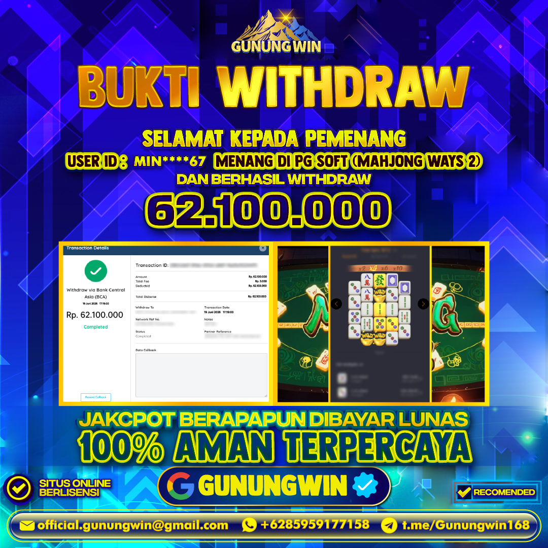 BUKTI WITHDRAW Mahjong Ways 2 - Pg Soft Gunungwin
