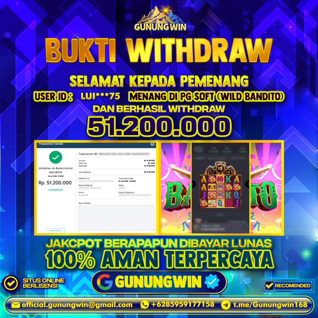 BUKTI WITHDRAW Wild Bandito - Pg Soft Gunungwin