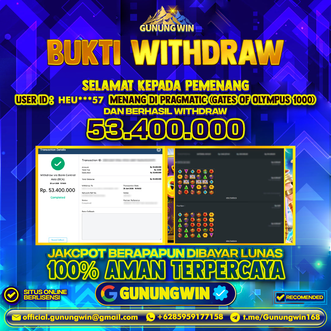 BUKTI WITHDRAW Gates Of Oliympus1000 - Pragmatic Gunungwin