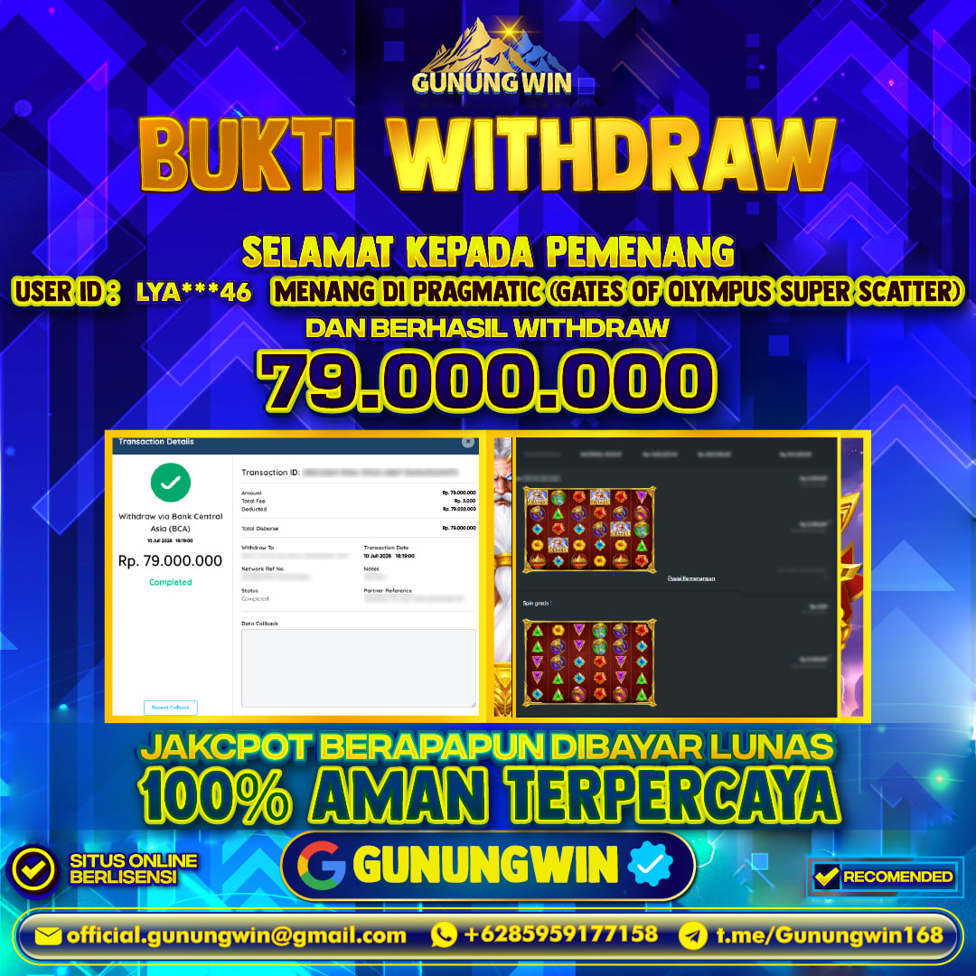 BUKTI WITHDRAW Gates Of Oliympus Super Scater - Pragmatic Gunungwin