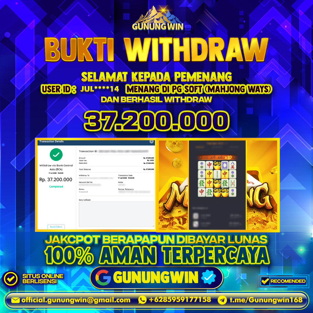 BUKTI WITHDRAW Mahjong Ways- Pg Soft Gunungwin