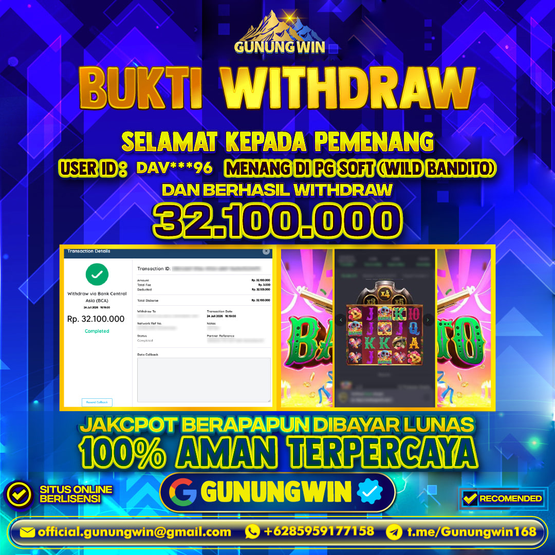 BUKTI WITHDRAW Wild Bandito - Pg Soft Gunungwin