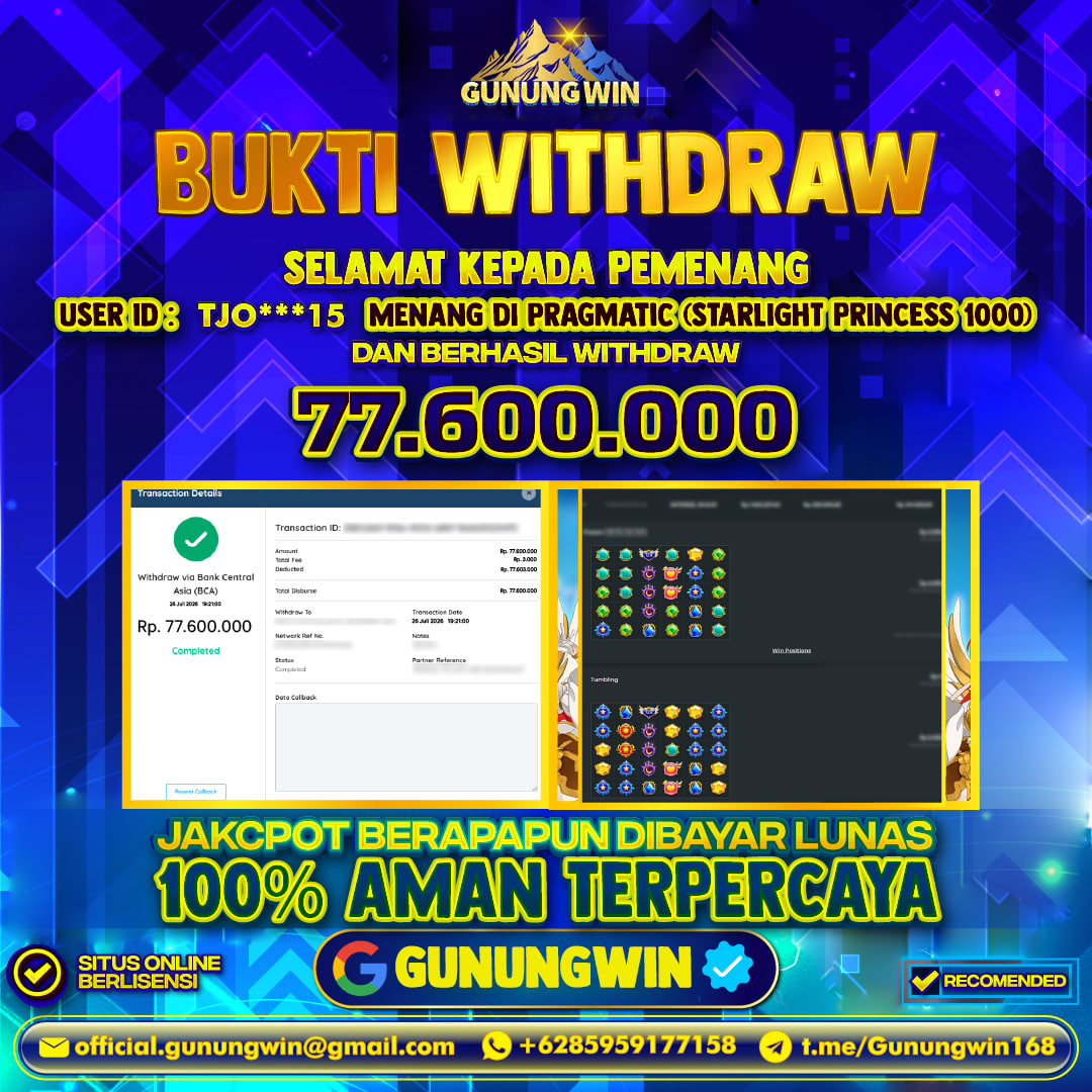BUKTI WITHDRAW Starlight Princes 1000 - Pragmatic Gunungwin