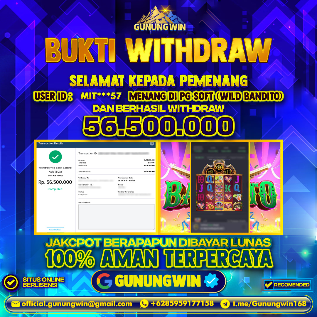 BUKTI WITHDRAW Wild Bandito - Pg Soft Gunungwin