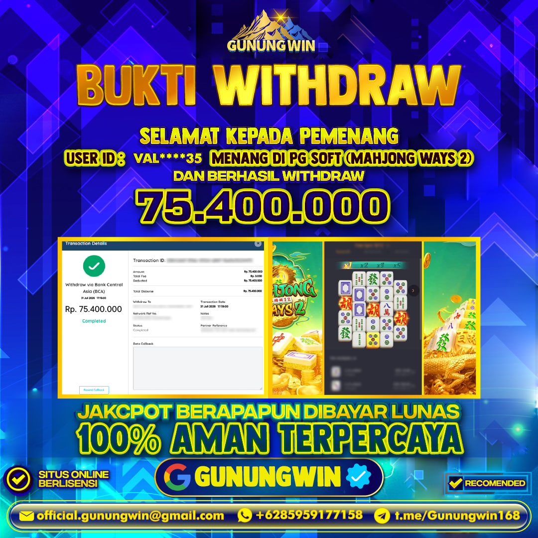 BUKTI WITHDRAW Mahjong Ways 2 - Pg Soft Gunungwin