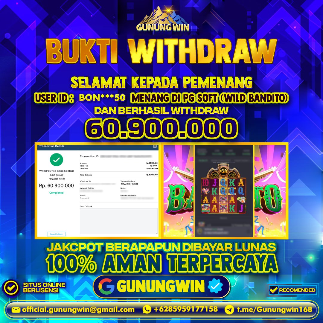 BUKTI WITHDRAW Wild Bandito - Pg Soft Gunungwin