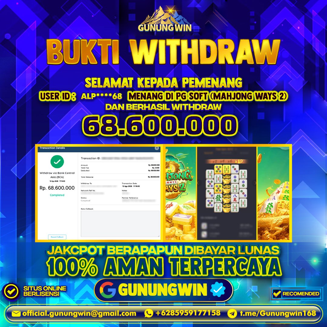 BUKTI WITHDRAW Mahjong Ways 2 - Pg Soft Gunungwin