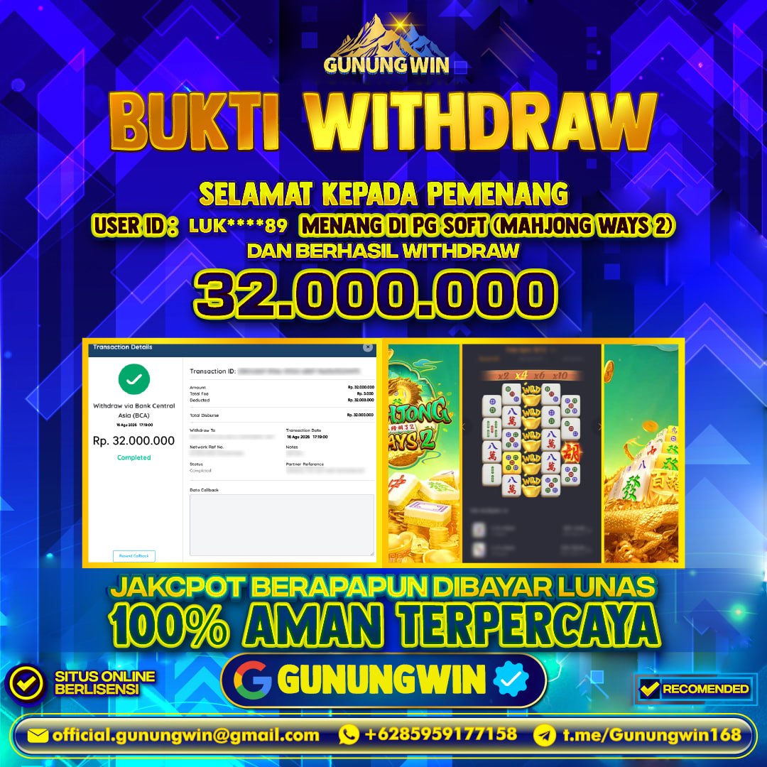 BUKTI WITHDRAW Mahjong Ways 2 - Pg Soft Gunungwin