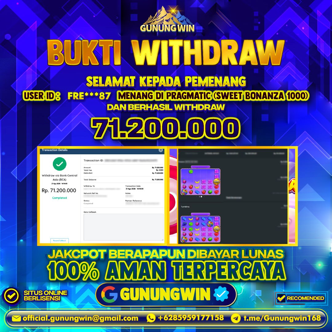 BUKTI WITHDRAW Sweet Bonanza1000 - Pragmatic Gunungwin